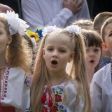 Vendredi a été en Ukraine, comme en Russie, le jour de la rentrée des classes, la 2e en période de guerre. Ici, une image prise à Bucha.